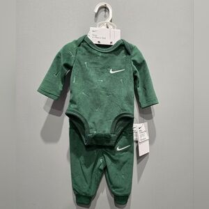 Nike Forest Green Velvet Newborn Bodysuit
